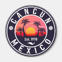 Cancun Palm Tree Retro 80s Playa mexicaine