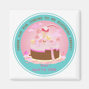 Aimant Candy and chocolate cake for birthday party