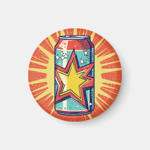 Aimant Canette de soda de style Popart, boisson gazeuse,