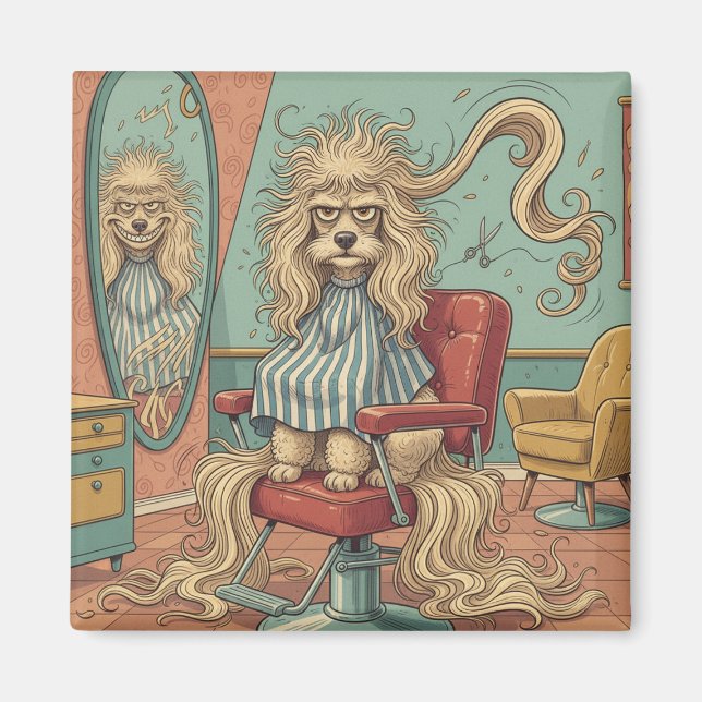 Aimant Caniche en colère  (Devant)