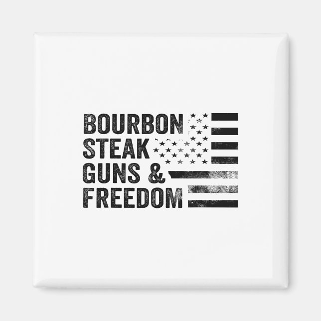 Aimant Canons À Steak Bourbon Et Liberté Usa Drapeau Whis (Devant)