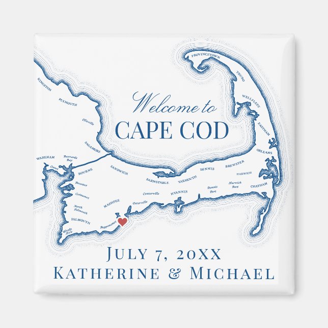 Aimant Cape Cod Destination Wedding Favor (Devant)
