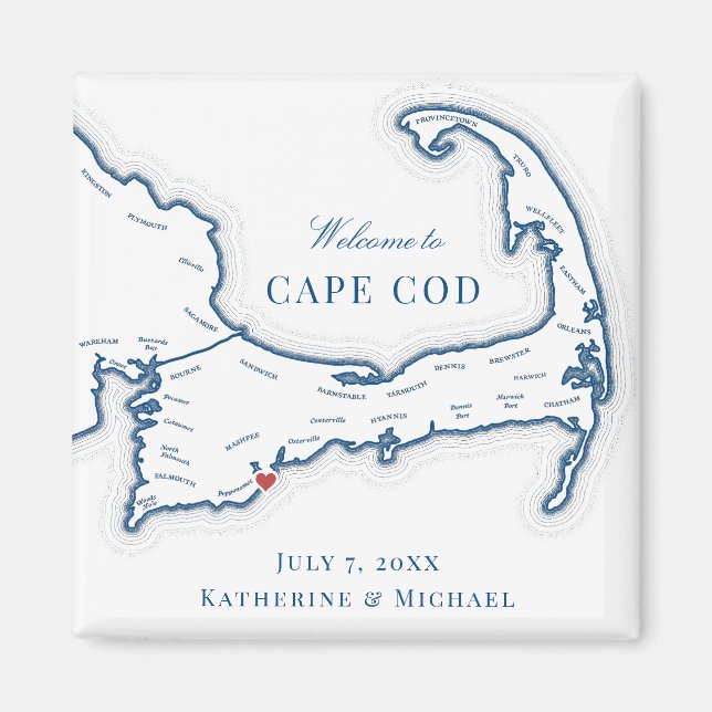 Aimant Cape Cod Destination Wedding Favor (Devant)