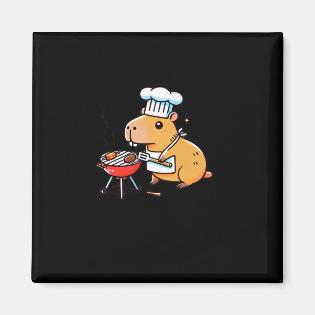 Aimant Capibara Chef Sticker Barbecue Extérieur (Devant)
