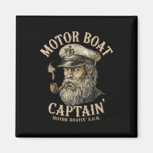 Aimant Capitaine de bateau à moteur drôle bateau ponton b