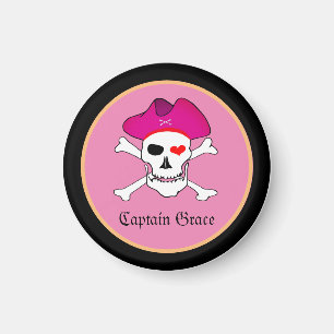 Aimant Capitaine "Grâce" & Pirates - Île au trésor /Fille