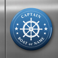 Capitaine Votre Nom De Bateau Navires Roue Helm Bl