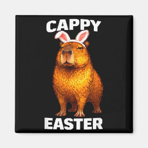 Aimant Cappy Pâques drôle capybara oreilles de lapin anim