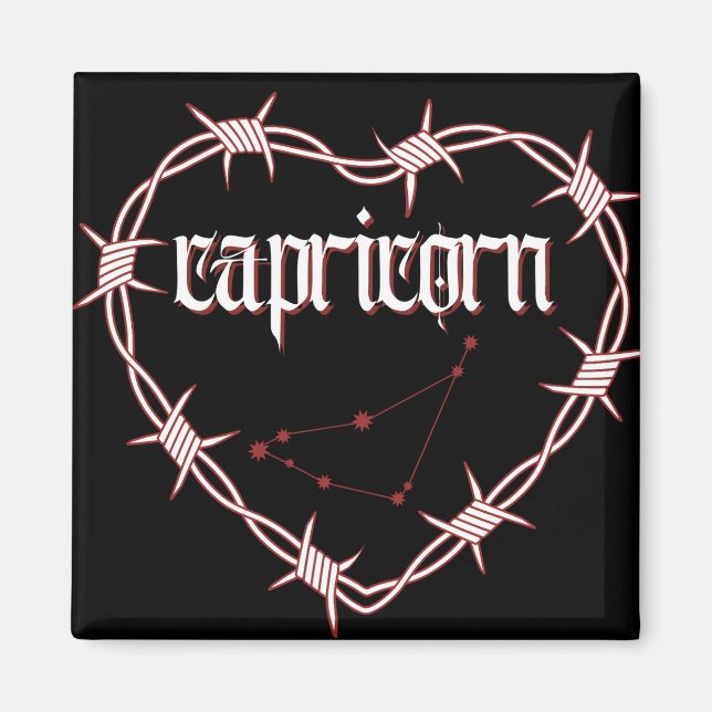 Aimant Capricorne Constellation Gothique Barbed Wire Desi (Devant)