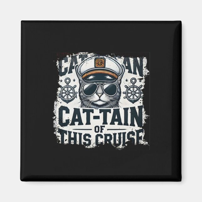 Aimant Captain Cat-tain Of Cruise Ship Sea Vacation Kitte (Devant)