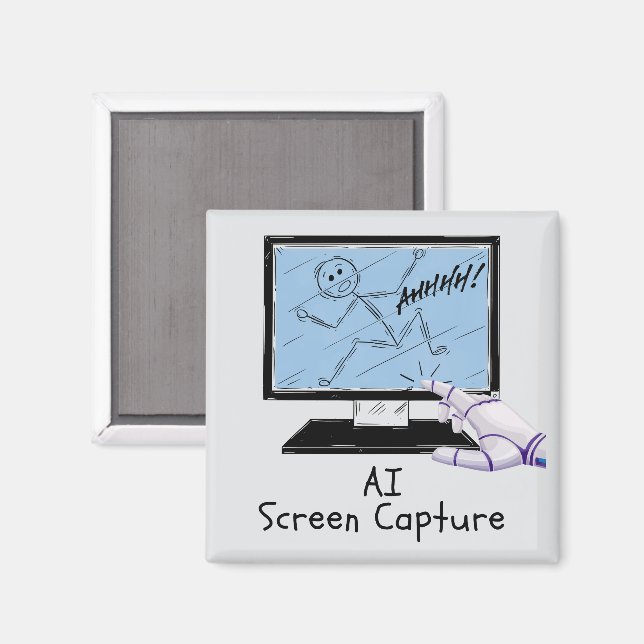 Aimant Capture d'écran de l'intelligence artificielle (Recto/Verso)