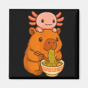 Aimant Capybara Anime Ramen Axolotl Drôle Graphique Kawai