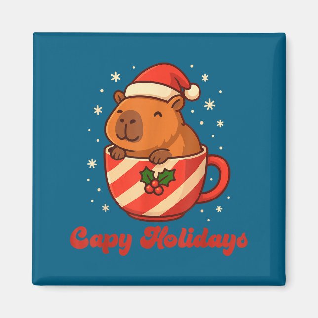 Aimant Capybara Christmas Shirt, Funny Capy Holidays  (Devant)