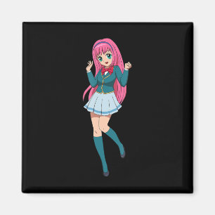 Aimant Caractère de dessin animé japonais Anime Girl Cute