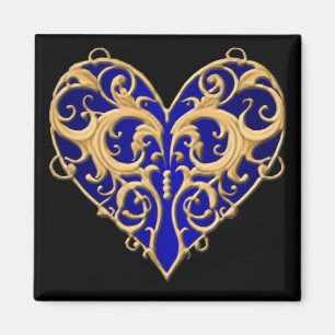 Aimant cardiaque en fibre bleue