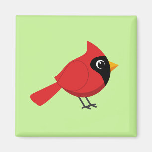 Aimant Cardinal Rouge Cardinal Cardinal aux Fleurs
