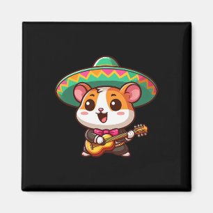 Aimant Caricature Cinco De Mayo Hamster Mariachi Guitare 