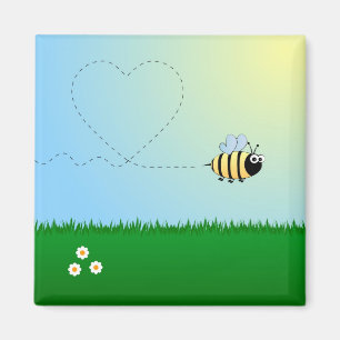 Aimant Caricature d'abeille mignon