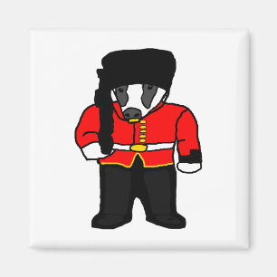 Aimant Caricature de Beefeater Badger de la Garde royale 