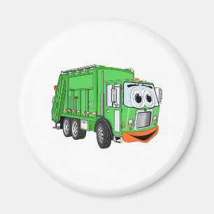 Aimant Caricature de camion à ordures souriante