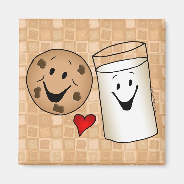 Aimant Caricature de Cookies cool et Amis du lait (Devant)