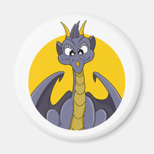 Aimant Caricature de dragon violet