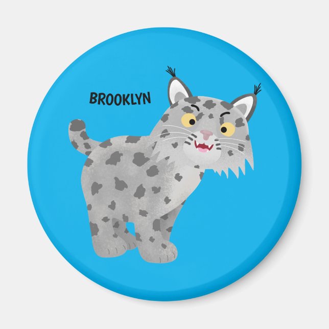 Aimant Caricature de lynx de lynx de lynx (Devant)