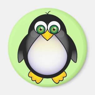 Aimant Caricature de pingouin vert
