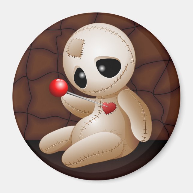 Aimant Caricature de poupée vaudou en amour (Devant)