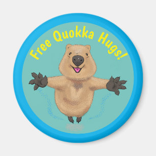 Aimant Caricature de saut de quokka mignon