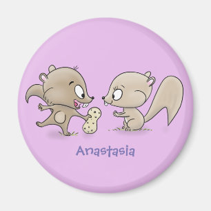 Aimant Caricature d'écureuils marrants