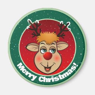 Aimant Caricature père Noël Reindeer de Noël