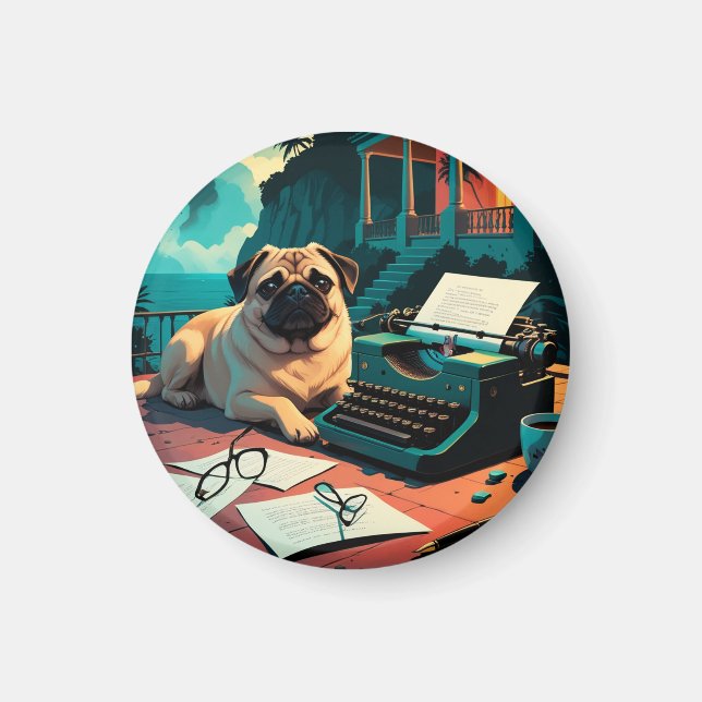 Aimant Carlin chien gentleman vintage (Devant)