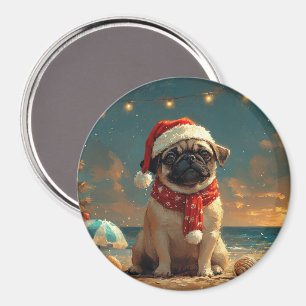 Aimant Carlin Chien Noël Plage Vintage