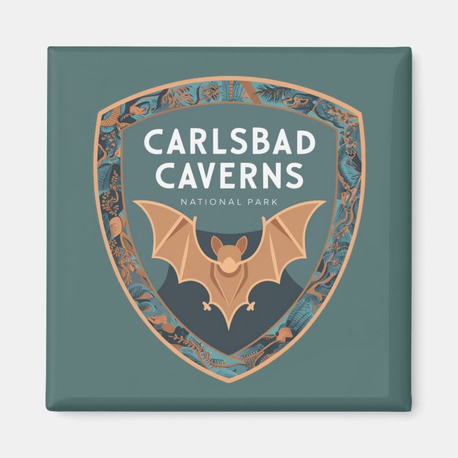 Aimant Carlsbad Cavernes Parc national américain Emblem d (Devant)