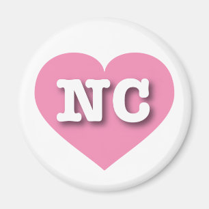 Aimant Caroline du Nord Coeur rose - J'aime NC