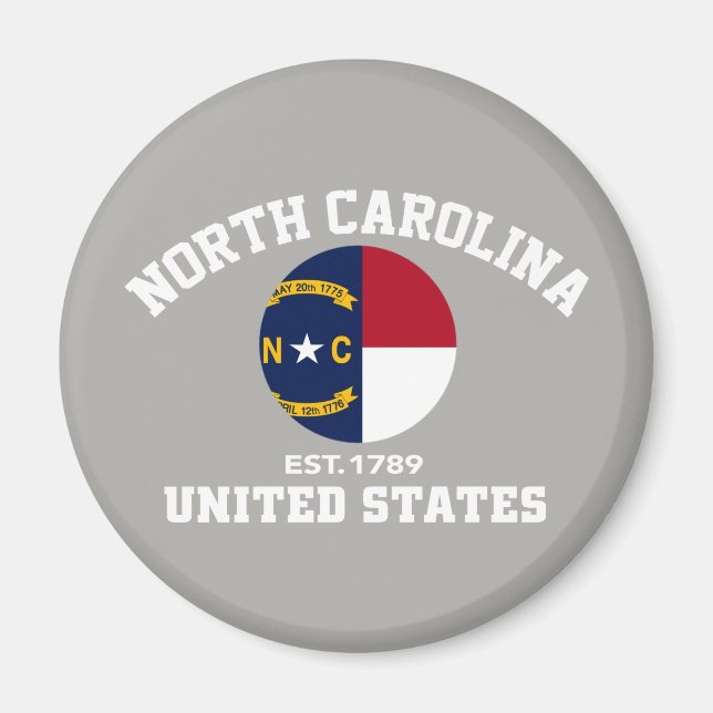 Aimant Caroline du Nord Est 1789 USA State Independence D (Devant)