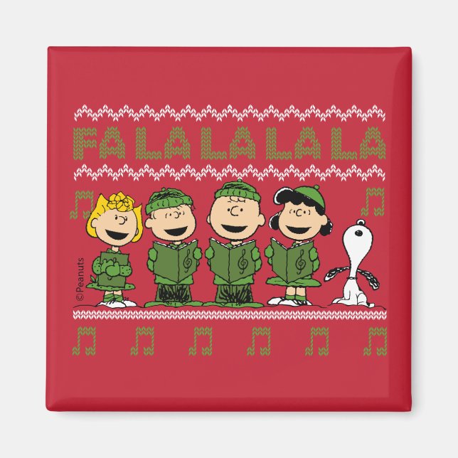 Aimant Caroling Christmas Sweater Graphic (Devant)