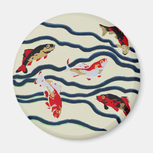 Aimant Carpe de natation colorée Art déco décoration mari