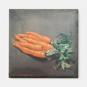 aimant carré avec des carottes sur le gris