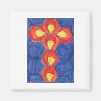 Aimant Carré Cross Motif