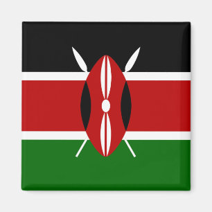 Aimant Carré d'aimant de drapeau du Kenya