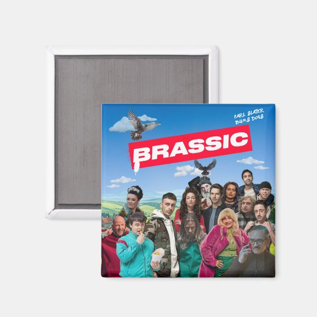 Aimant Carré d'aimant de réfrigérateur de Brassic (Recto/Verso)