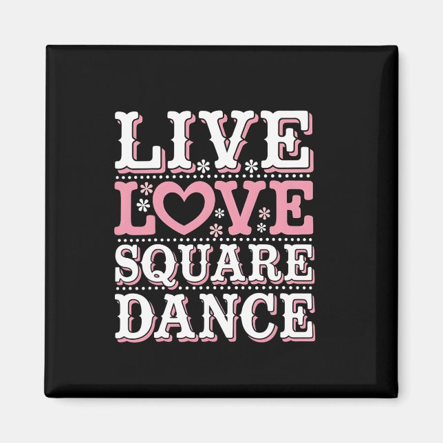 Aimant Carré Dance Amour Carré Danser Carré Dance Cadeau (Devant)