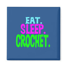 Aimant Carré de 2" - Mange.Sleep.Crochet.