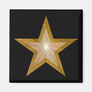 Aimant carré "Gold" Star frigo magnétique noir