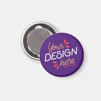 Aimant Carré graphique violet avec orange ludique
