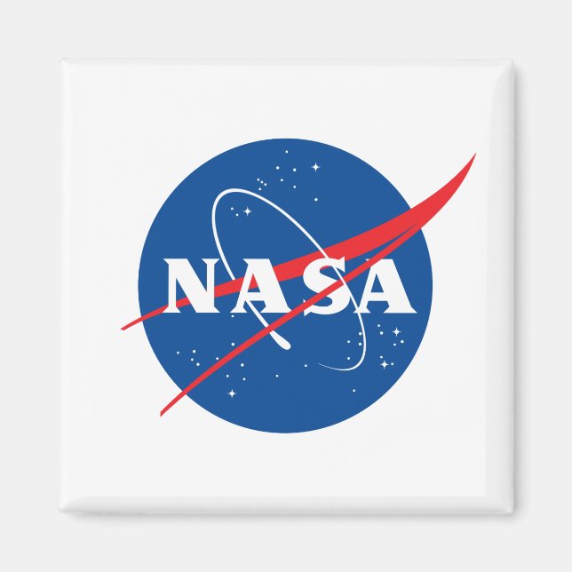 Aimant Carré Iconique de la NASA (Éditer la valeur (Devant)