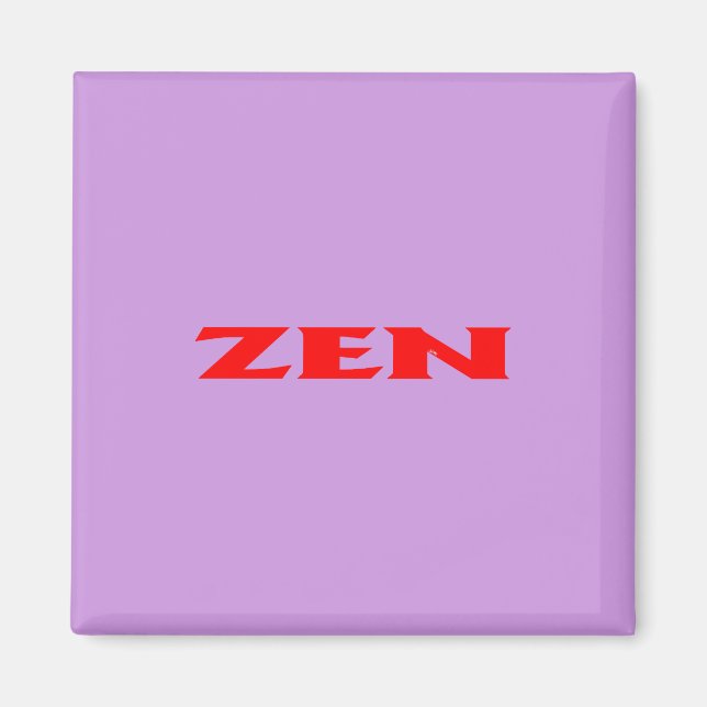 Aimant carré lilas rouge zen (Devant)