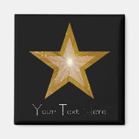 Carré magnétique Gold Star 'Your Text'